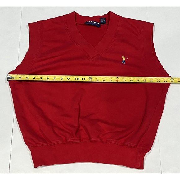 Vintage Pivot Sportware Red Golf Vest Embroidered Men Size Large - Picture 12 of 14